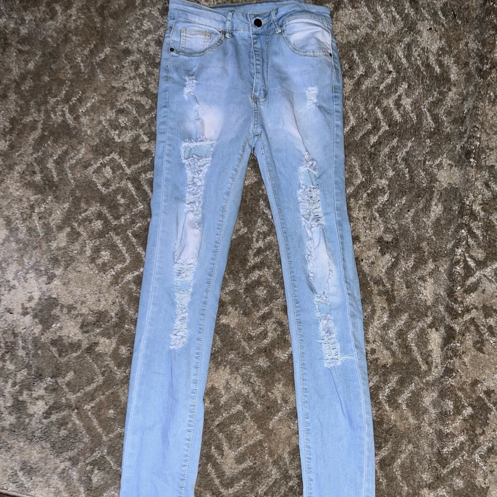 I am selling jeans, Brand SHEIN, Color light wash, Size 4.